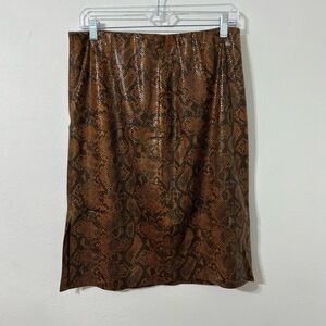 Faux Leather Snakeskin Pencil Skirt Mob Wife Y2K Edgy‎ Statement Career Staple